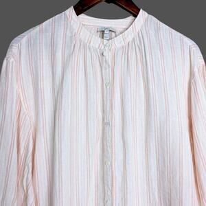 NWOT Joie Beatrissa Midi Shirt Dress Medium Linen Stripe Coastal Minimal Chic